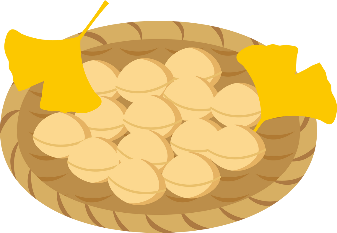 GINKGO AND GINKGO LEAVES IN THE COLANDER nuts icon set
