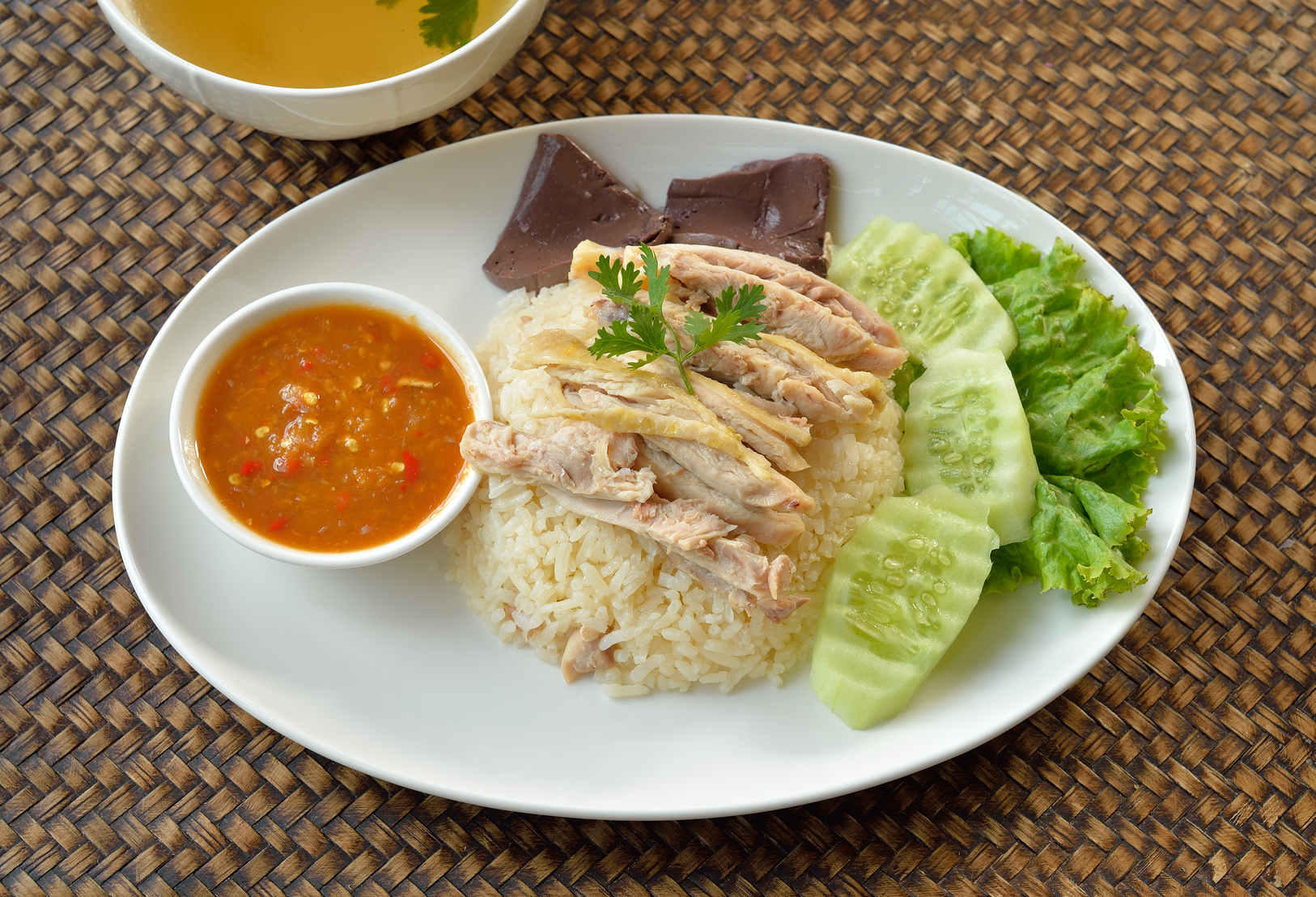 Steam Chicken with Rice (Hainan Chicken)