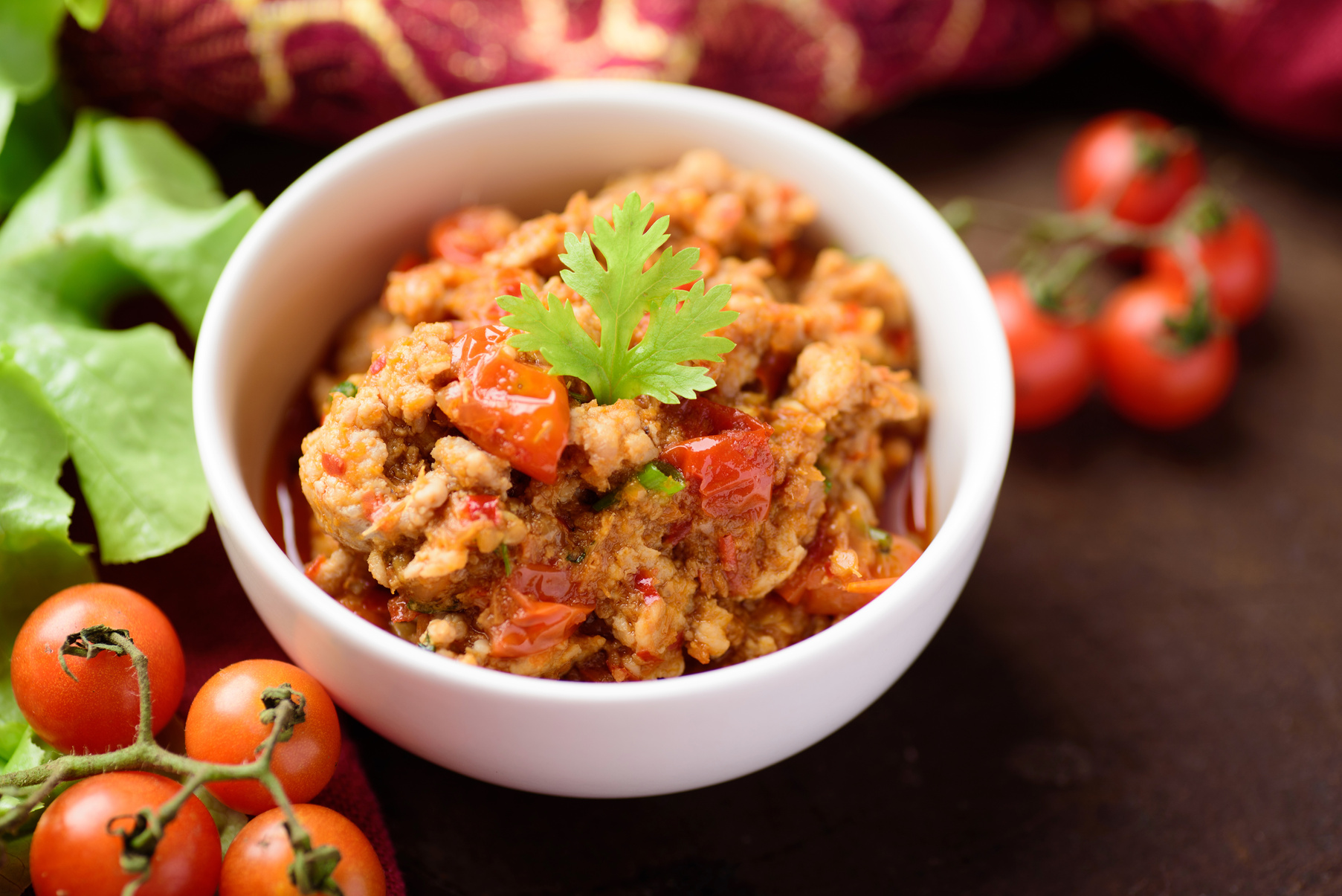 Northern Thai food (Nam Prik Ong)
