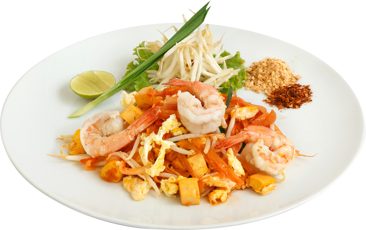 Plate of Pad Thai and Spices