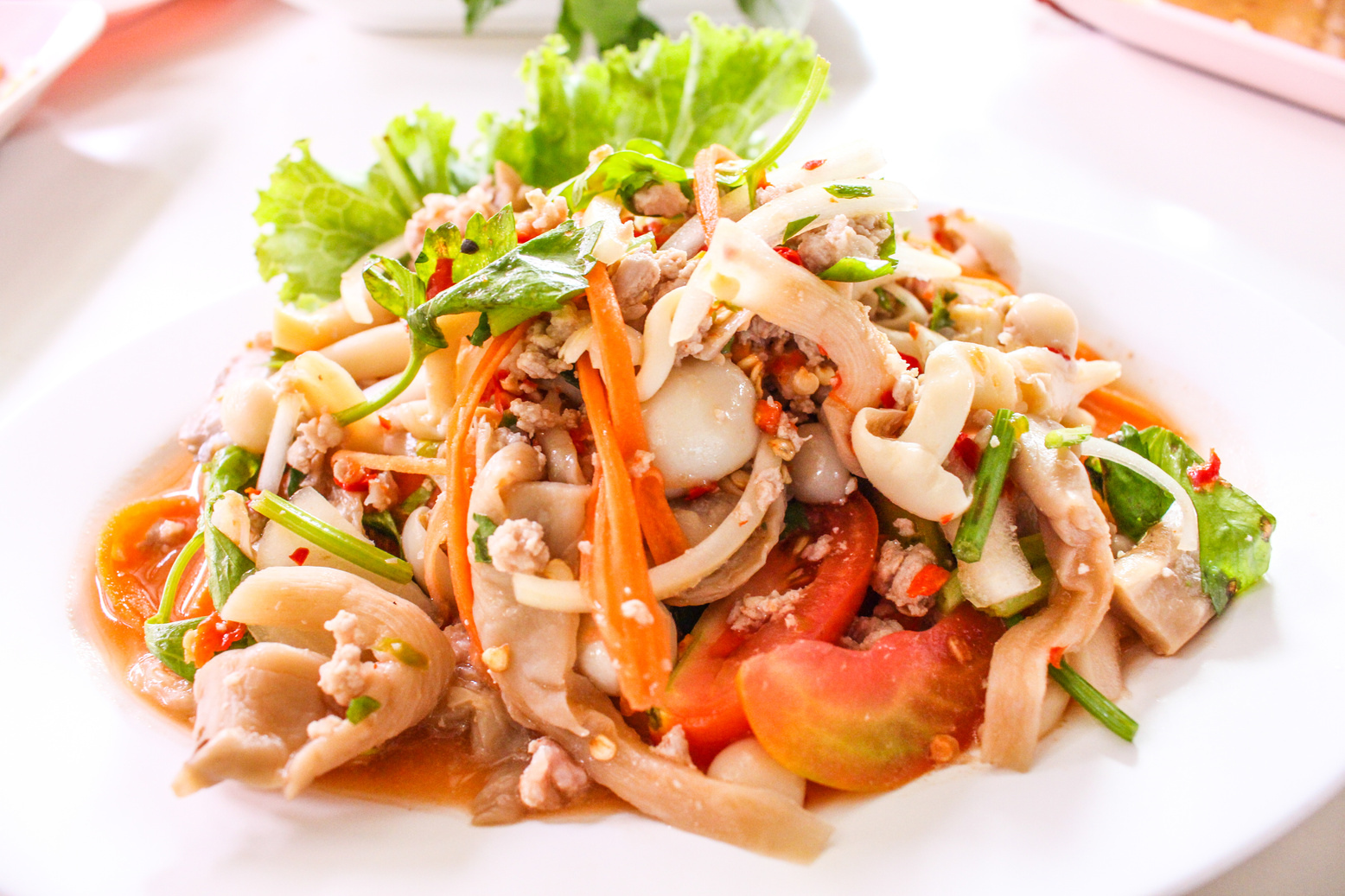 Spicy mushroom salad