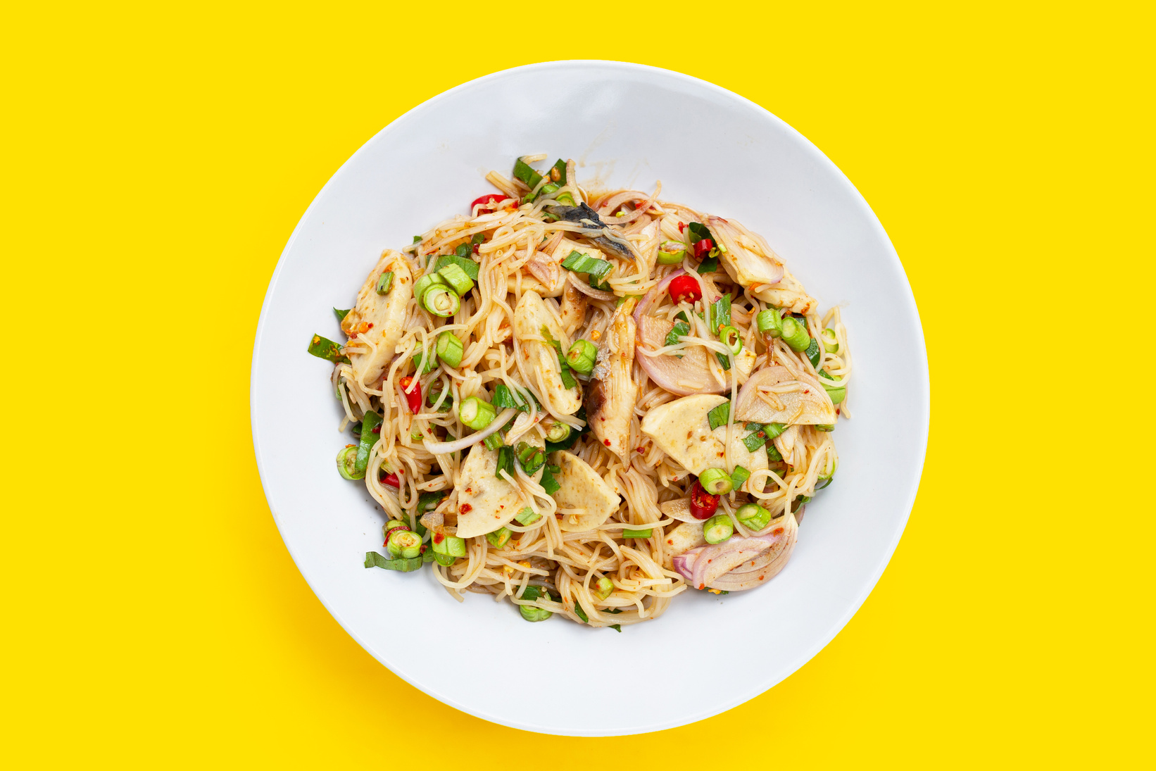 Rice vermicelli noodles spicy salad