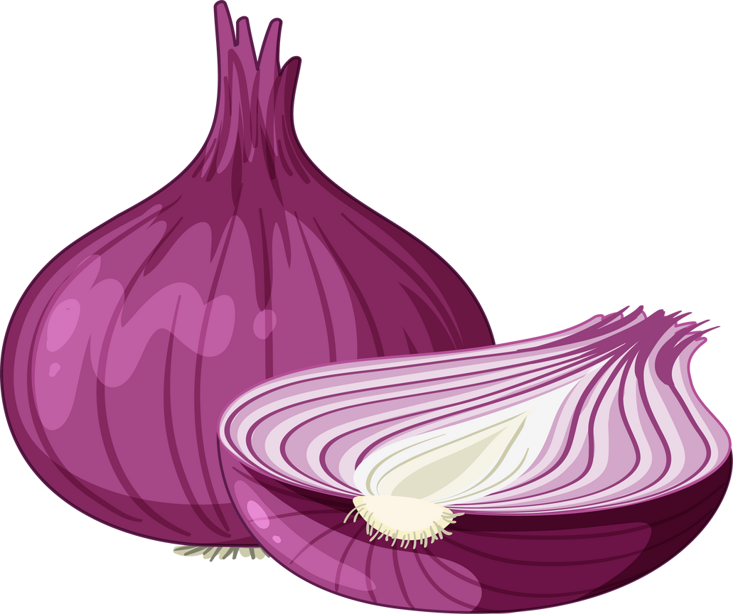 Cartoon Red Shallot Isolated