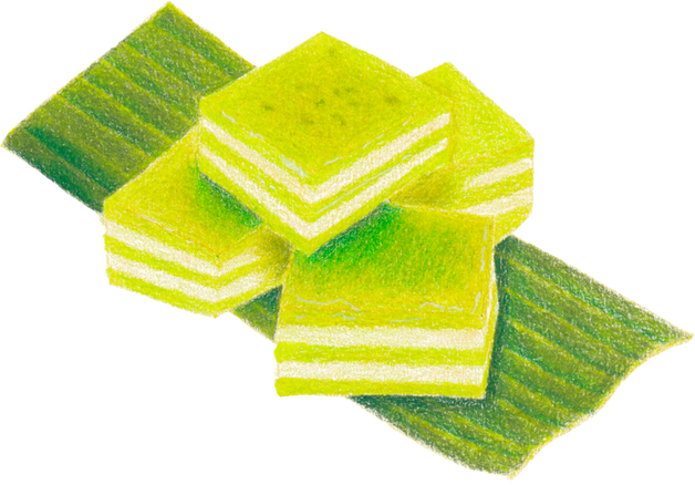 Steamed Coconut Pandan Cake 
