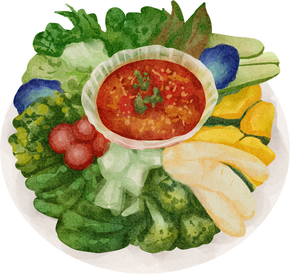 watercolor thai food