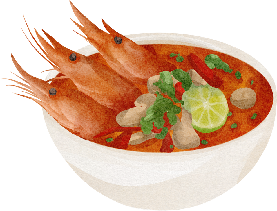watercolor thai food